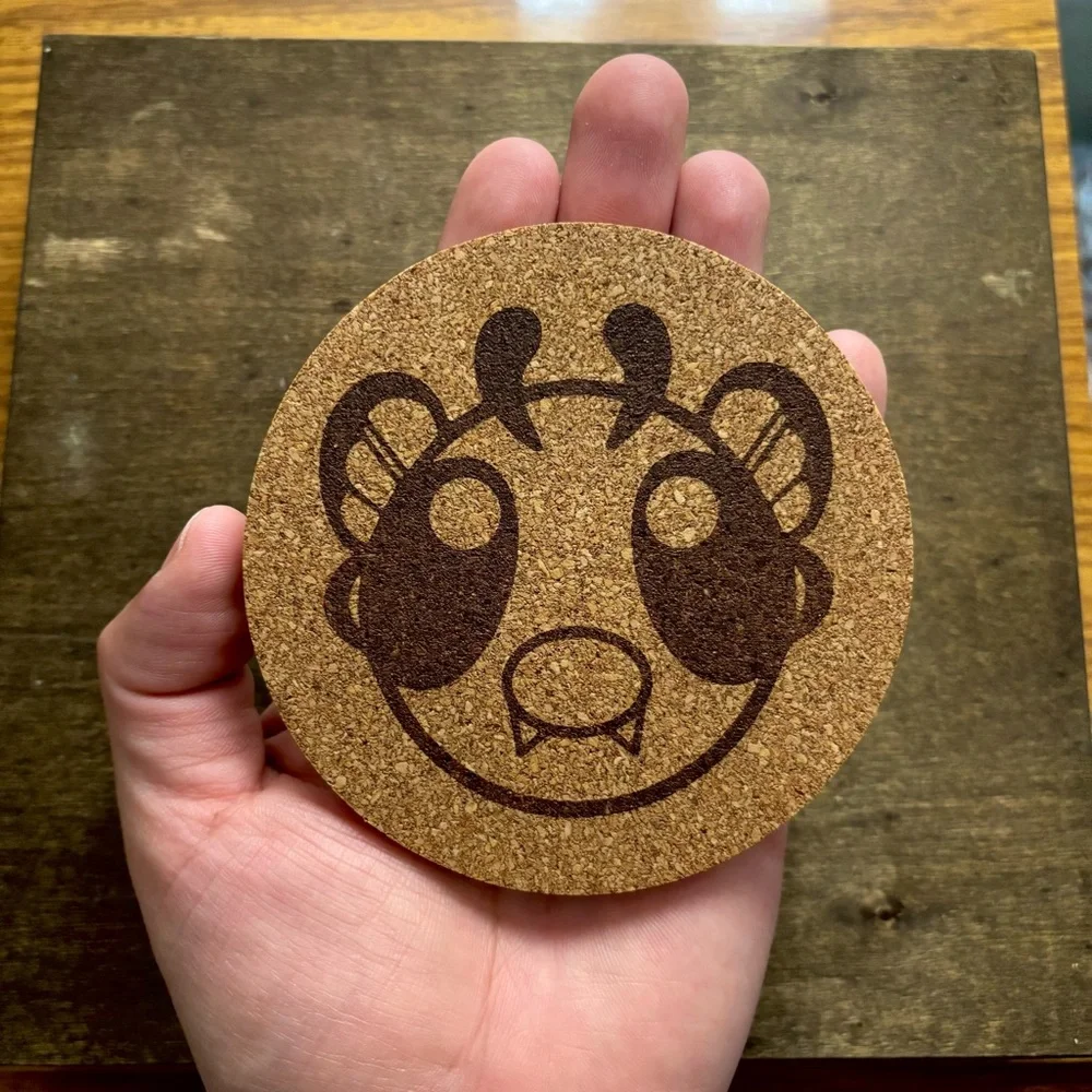 Pokemon Butterfree Face Laser Engraved Cork Coaster